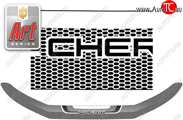 2 199 р. Дефлектор капота CA-Plastic  Chery Tiggo 8 PRO (2021-2025) (Серия Art черная)  с доставкой в г. Вологда