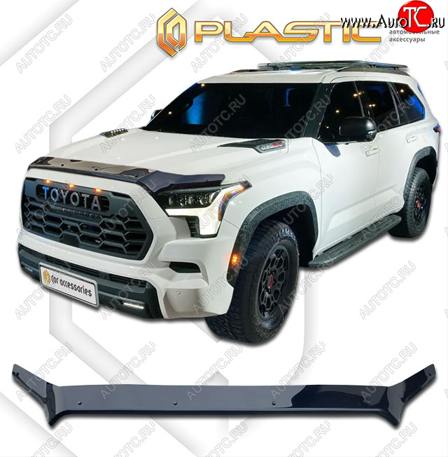 2 899 р. Дефлектор капота CA-Plastic Exclusive  Toyota Sequoia  XK80 (2022-2025) (classic черный, без надписи)  с доставкой в г. Вологда