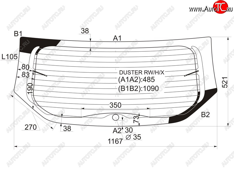 6 899 р. Стекло заднее (Цвет зеленый Обогрев) Renault Duster 10-21  Dacia Duster 10-17 XYG DUSTER RW/H/X  с доставкой в г. Вологда