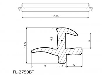 Молдинг лобового стекла (Сверху) Mitsubishi Outlander 05-12  Citroen C-Crosser 07-12  Peugeot 4007 FLEXLINE FL-2750BT