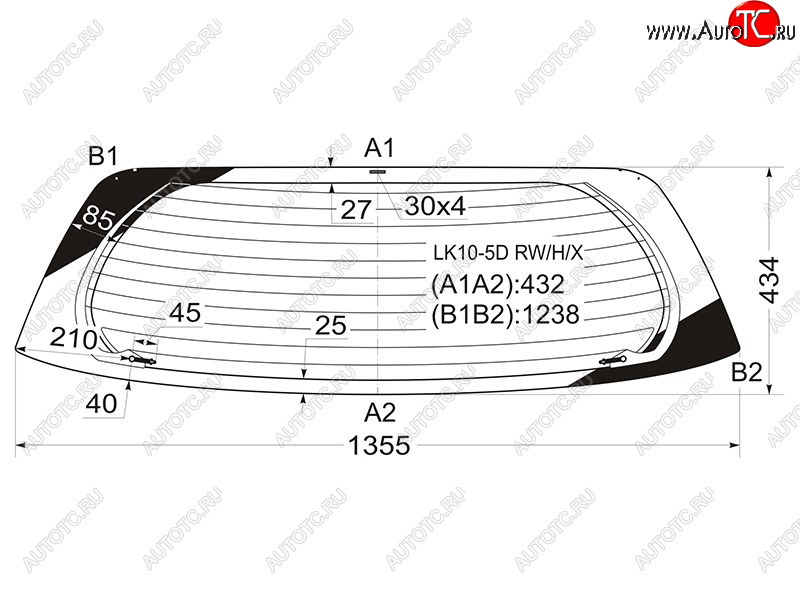7 349 р. Стекло заднее (Цвет зеленый Обогрев 35D HBK) Toyota Vitz 99-05  Yaris 99-05 XYG LK10-5D RW/H/X  с доставкой в г. Вологда