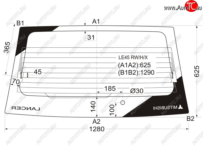 7 999 р. Стекло заднее (Цвет зеленый Обогрев) Mitsubishi Lancer 91-01  Libero 92-02 XYG LE45 RW/H/X  с доставкой в г. Вологда