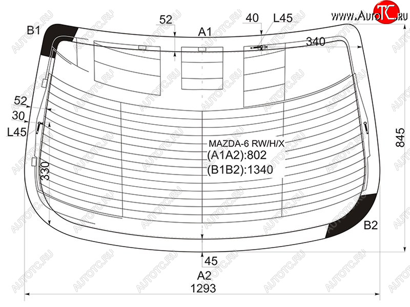 8 499 р. Стекло заднее (Цвет зеленый Обогрев Антенна 4D SED) Mazda 6 02-08  Atenza 02-07 XYG MAZDA-6 RW/H/X  с доставкой в г. Вологда
