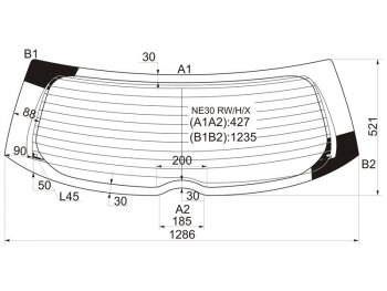 9 549 р. Стекло заднее (Цвет зеленый Обогрев) Toyota Auris 06-12 XYG NE30 RW/H/X  с доставкой в г. Вологда. Увеличить фотографию 2