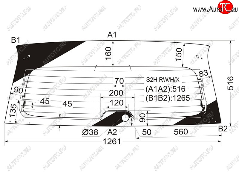 9 599 р. Стекло заднее (Цвет зеленый Обогрев) Honda HR-V 98-07 XYG S2H RW/H/X  с доставкой в г. Вологда