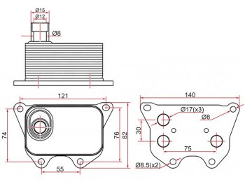 Радиатор масляный AUDI A3 03-A4 07-A5 07-A6 11-Q3 11-Q5 08-SKODA OCTAVIA 04-VOLKSWAGEN AMAROK SAT ST-06J117021D
