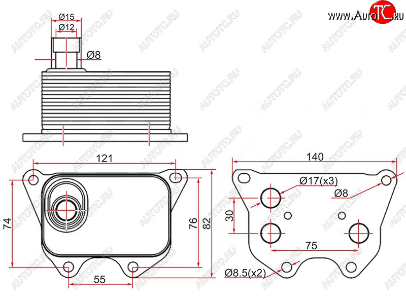 1 399 р. Радиатор масляный AUDI A3 03-A4 07-A5 07-A6 11-Q3 11-Q5 08-SKODA OCTAVIA 04-VOLKSWAGEN AMAROK SAT ST-06J117021D  с доставкой в г. Вологда