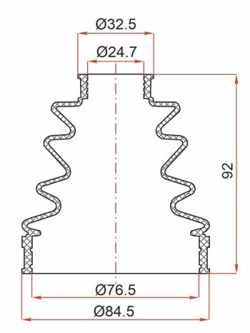 Пыльник шруса внутренний TOYOTA GAIA 98-02SSANGYONG ACTYON 06-REXTON 01-18 SAT ST-105-0061