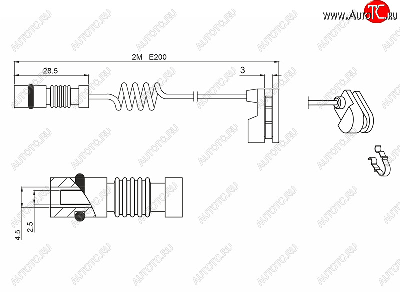 61 р. Датчик износа тормозных колодок передзад MERCEDES SPRINTER 95-06 VITO 96-03 SAT ST-142-0001  с доставкой в г. Вологда