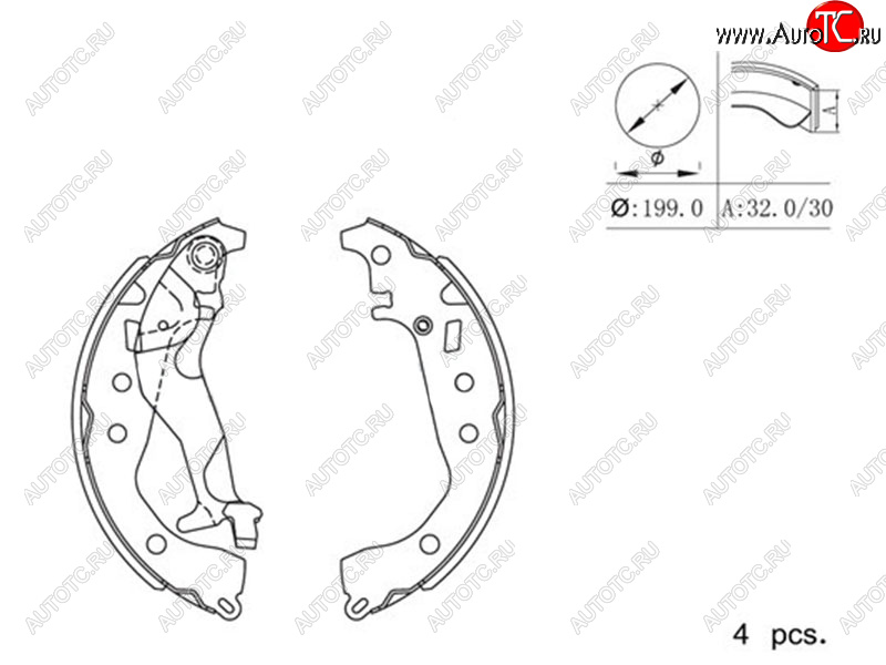 1 459 р. Колодки тормозные барабанные задние RH-LH SAT Toyota Corolla Axio (E160) седан дорестайлинг (2012-2016)  с доставкой в г. Вологда