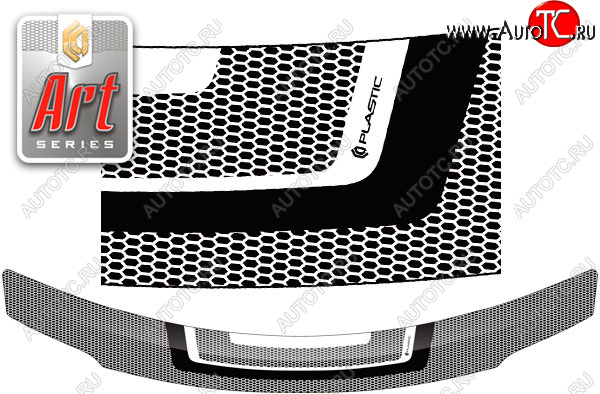 2 199 р. Дефлектор капота CA-Plastic  Nissan Serena  C26 (2010-2013) минивэн дорестайлинг (серия ART графит)  с доставкой в г. Вологда