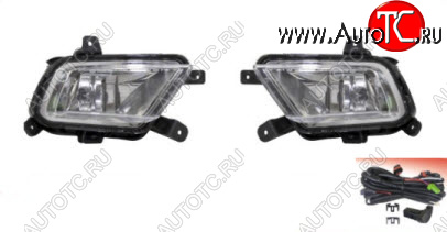 3 499 р. Комплект противотуманных фар (проводка, кнопка, пр-во Китай) BODYPARTS  KIA Rio  2 JB (2009-2011) рестайлинг седан  с доставкой в г. Вологда