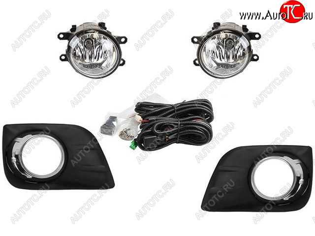 4 199 р. Противотуманные фары комплект (проводка, решетка, пр-во Китай) BodyParts  Toyota Land Cruiser Prado  J150 (2009-2013) дорестайлинг  с доставкой в г. Вологда