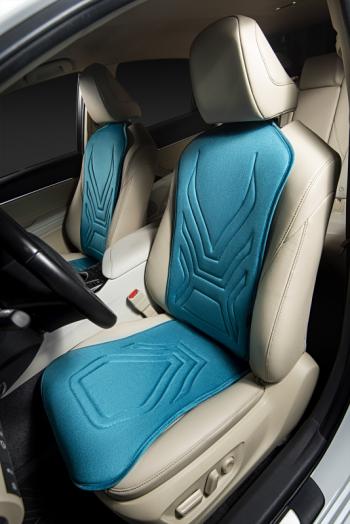 2 579 р. Накидка на сиденье (1 место Афины) ЛЮКС ст АЛЬБИОН Lord Autofashion SOUEAST DX8S (2022-2025) (бирюзовый, строчка темно-бирюзовая)  с доставкой в г. Вологда. Увеличить фотографию 4
