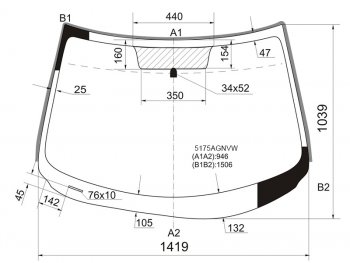 Стекло лобовое (Молдинг) Mazda 3 08-11 FUYAO 5175AGNVW