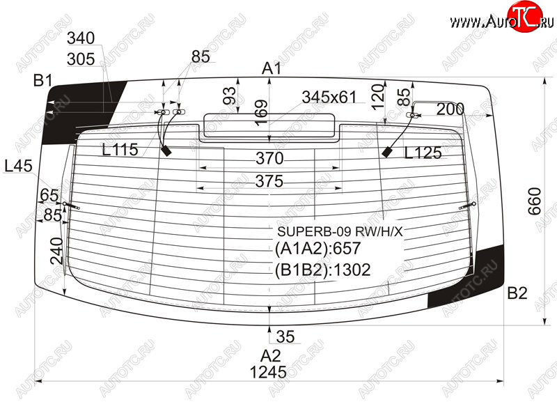 11 999 р. Стекло заднее (Цвет зеленый Обогрев Антенна) Skoda Superb 08-15 XYG SUPERB-09 RW/H/X  с доставкой в г. Вологда