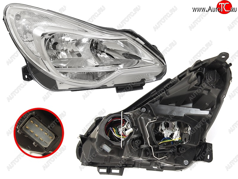 18 749 р. Фара OPEL CORSA 11-14 RH хром с электрокорректором                                                   DEPO 442-1169RMLDEM1  с доставкой в г. Вологда