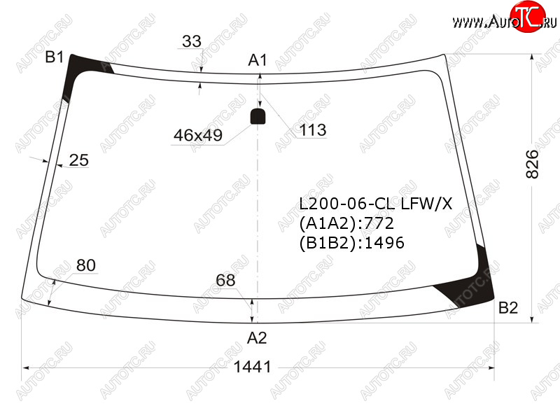 4 799 р. Стекло лобовое Mitsubishi L200 07-16  Pajero Sport 08-17  Triton 06-11 XYG L200-06-CL LFW/X  с доставкой в г. Вологда