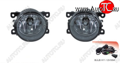 2 349 р. Противотуманные фары комплект (проводка, кнопка, пр-во Китай) BodyParts Renault Megane седан  дорестайлинг (2002-2006)  с доставкой в г. Вологда
