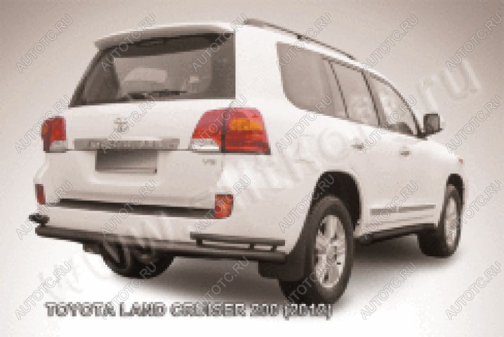 11 999 р. Защита заднего бампера уголки двойные d76+d42 Slitkoff Toyota Land Cruiser 200 1-ый рестайлинг (2012-2015) (  Сталь с полимерным покрытием в цвет черный)  с доставкой в г. Вологда
