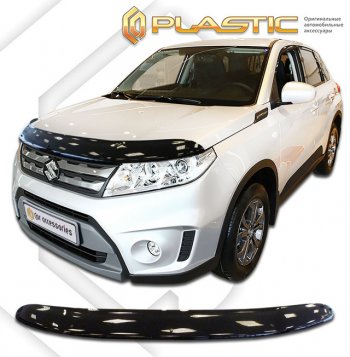 2 159 р. Дефлектор капота (рынок Японии) CA-Plastic  Suzuki Escudo  YEA1S,YD21S,YE21S (2015-2025) дорестайлинг, рестайлинг (серия Сlassic черный, без надписи)  с доставкой в г. Вологда. Увеличить фотографию 2