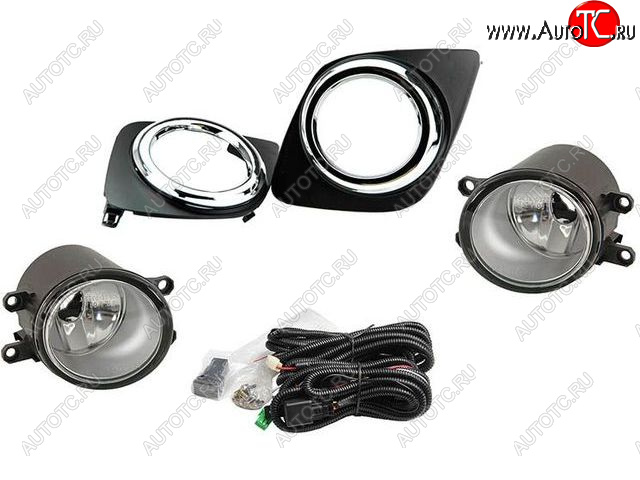 4 699 р. Комплект противотуманных фар (проводка, кнопка, решетка, пр-во Китай) BODYPARTS  Toyota RAV4  XA30 (2009-2010) 5 дв. удлиненный 1-ый рестайлинг (молдинг решетки хром)  с доставкой в г. Вологда