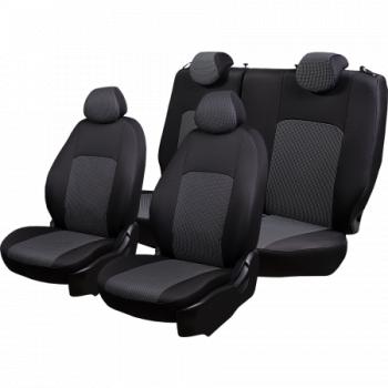 5 999 р. Комплект чехлов для сидений (РЗСиС 40/60 ЗГ Жаккард) Дублин Lord Autofashion Chevrolet Spark M300 дорестайлинг (2010-2015) (черный, вставка Сеул серая)  с доставкой в г. Вологда. Увеличить фотографию 3
