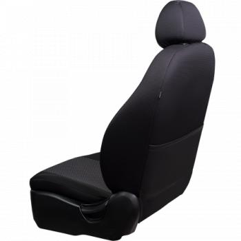 5 999 р. Комплект чехлов для сидений (РЗСиС 40/60 ЗГ Жаккард) Дублин Lord Autofashion Chevrolet Spark M300 дорестайлинг (2010-2015) (черный, вставка Сеул серая)  с доставкой в г. Вологда. Увеличить фотографию 2