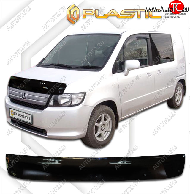 1 999 р. Дефлектор капота CA-Plastic Honda Spike (2006-2025) (Classic черный, с надписью)  с доставкой в г. Вологда