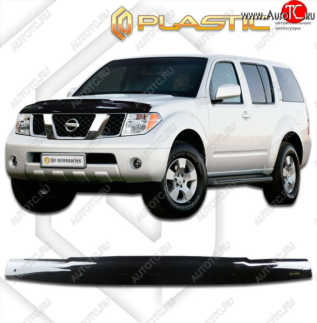 1 999 р. Дефлектор капота CA-Plastic  Nissan Terrano2  R20 (1999-2006) 2-ой рестайлинг (серия Classic черный)  с доставкой в г. Вологда