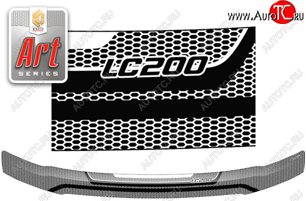 2 199 р. Дефлектор капота CA-Plastic  Toyota Land Cruiser  200 (2012-2015) 1-ый рестайлинг (Серия Art графит)  с доставкой в г. Вологда