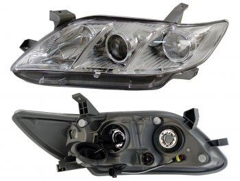 11 199 р. Фара левая (белый габарит, под электрокорректор, Евросвет) TYC Toyota Camry XV40 дорестайлинг (2006-2008)  с доставкой в г. Вологда. Увеличить фотографию 3