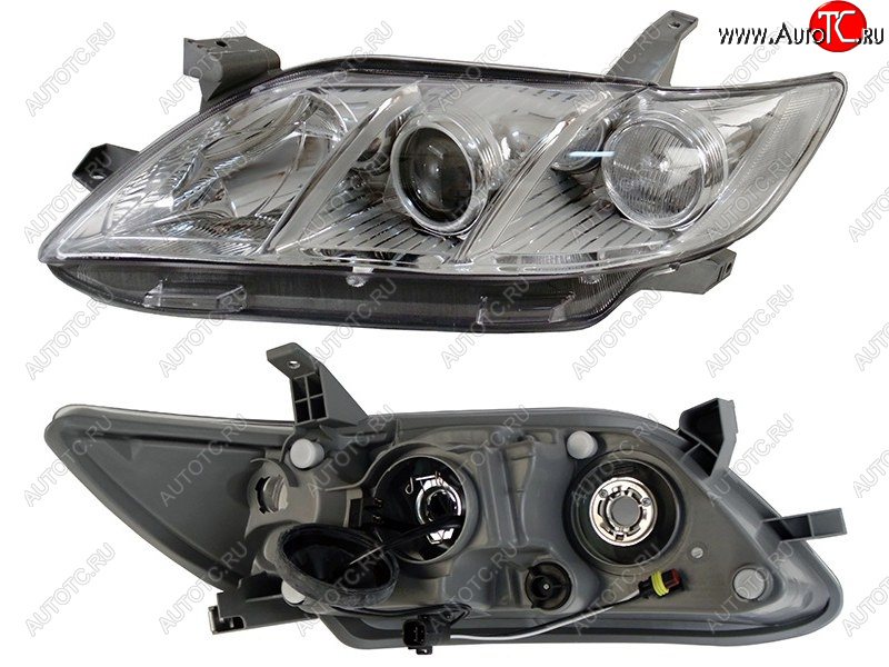 11 199 р. Фара левая (белый габарит, под электрокорректор, Евросвет) TYC Toyota Camry XV40 дорестайлинг (2006-2008)  с доставкой в г. Вологда