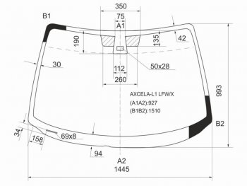 Стекло лобовое (Датчик дождя) Mazda 3 03-09 XYG AXCELA-L1 LFW/X