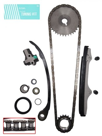 Комплект цепи ГРМ NISSAN KA24E (12 клапанов)  89- OSK N115K