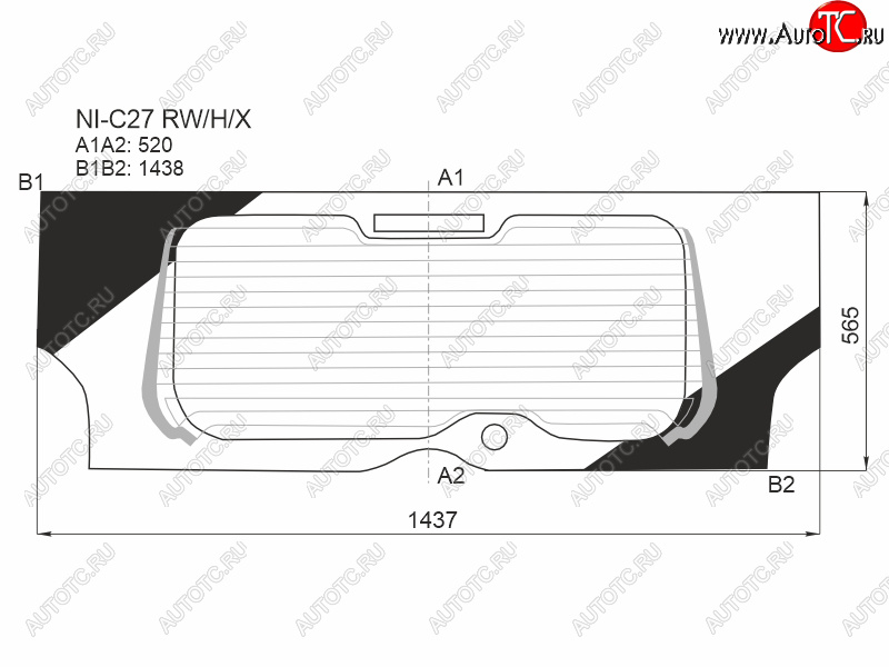 11 849 р. Стекло заднее (Цвет зеленый Обогрев) Nissan Serena 16-22 XYG NI-C27 RW/H/X  с доставкой в г. Вологда