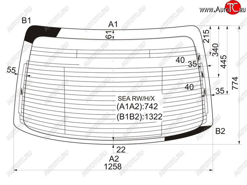 6 599 р. Стекло заднее (Цвет зеленый Обогрев Антенна) Honda Accord 02-08  Acura TSX 03-08 XYG SEA RW/H/X  с доставкой в г. Вологда