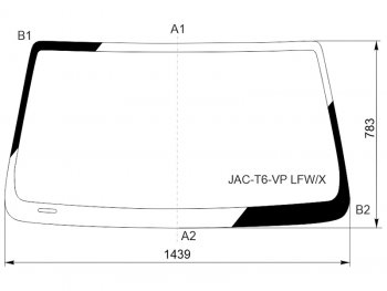 Стекло лобовое JAC T6 18-  T8 18-  T8 Pro 20-  Sollers ST6 23-  ST8 24- XYG JAC-T6-VP LFW/X