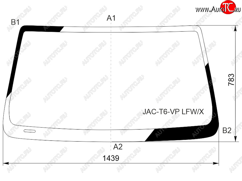 6 499 р. Стекло лобовое JAC T6 18-  T8 18-  T8 Pro 20-  Sollers ST6 23-  ST8 24- XYG JAC-T6-VP LFW/X  с доставкой в г. Вологда