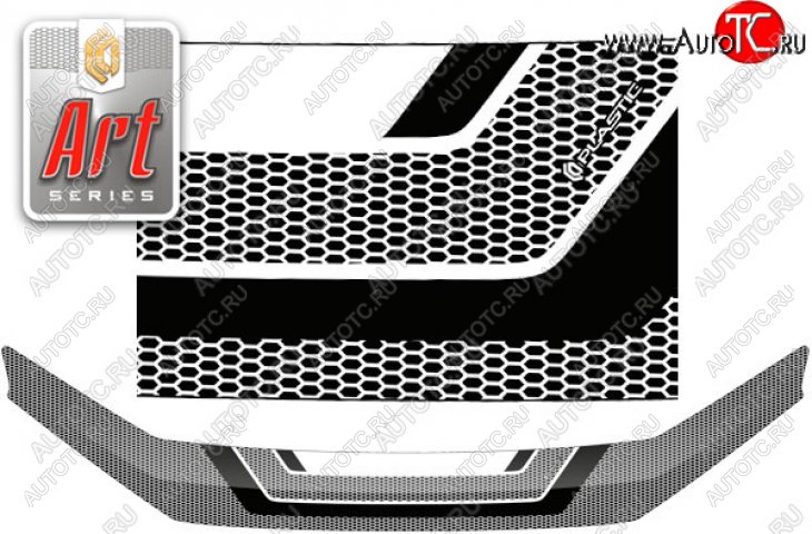 2 399 р. Дефлектор капота CA-Plastic  Mitsubishi Pajero Sport  QF (2019-2022) рестайлинг (Серия Art серебро)  с доставкой в г. Вологда