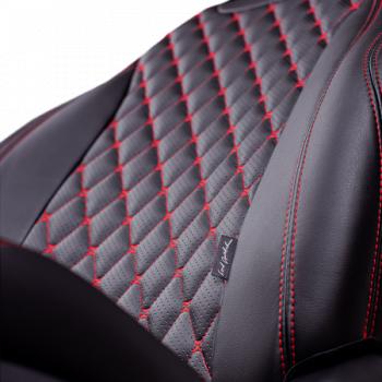 18 749 р. Комплект чехлов для сидений (РЗС 60/40 3Г Орегон) БАЙРОН Lord Autofashion CITROEN C4 B7 хэтчбэк 5 дв. (2011-2018) (черный, вставка черная, строчка красная)  с доставкой в г. Вологда. Увеличить фотографию 7