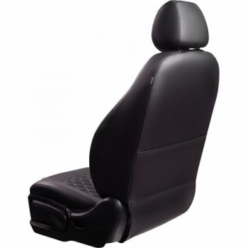 9 699 р. Комплект чехлов для сидений (ЦЗС Илана+Орегон) ТУРИН ст РОМБ Lord Autofashion Daewoo Nexia дорестайлинг (1995-2008) (черный, вставка черная, строчка черная)  с доставкой в г. Вологда. Увеличить фотографию 3