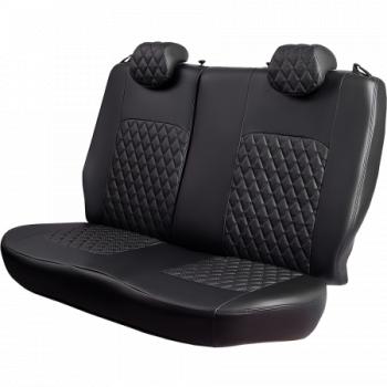 9 699 р. Комплект чехлов для сидений (ЦЗС Илана+Орегон) ТУРИН ст РОМБ Lord Autofashion Daewoo Nexia дорестайлинг (1995-2008) (черный, вставка черная, строчка черная)  с доставкой в г. Вологда. Увеличить фотографию 4