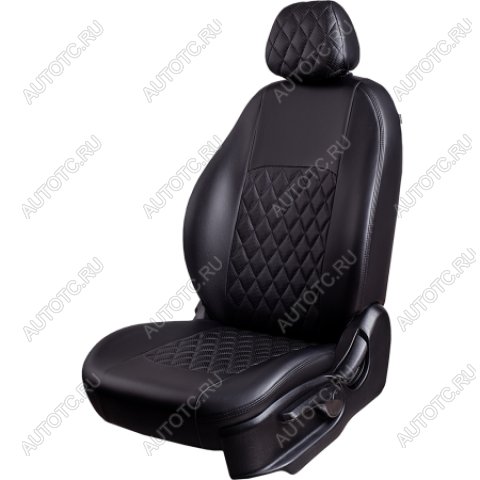 9 699 р. Комплект чехлов для сидений (ЦЗС Илана+Орегон) ТУРИН ст РОМБ Lord Autofashion Daewoo Nexia дорестайлинг (1995-2008) (черный, вставка черная, строчка черная)  с доставкой в г. Вологда