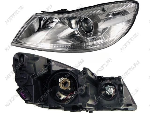 7 649 р. Фара левая (корректор, линзован) BodyParts  Skoda Octavia  A5 (2008-2013) лифтбэк рестайлинг, рестайлинг универсал  с доставкой в г. Вологда
