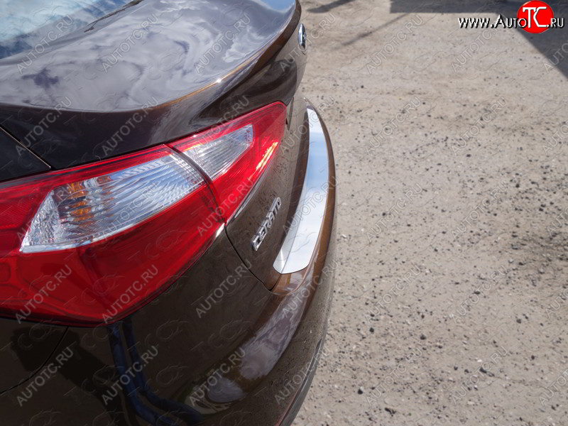 1 000 000 р. Накладка на задний бампер ТСС Тюнинг KIA Cerato 3 YD дорестайлинг седан (2013-2016) (Лист шлифованный)  с доставкой в г. Вологда