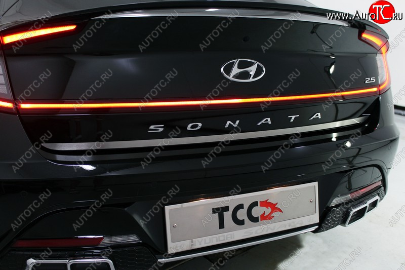 1 000 000 р. Накладка на крышку багажника ТСС Тюнинг Hyundai Sonata DN8 (2019-2022) (Лист шлифованный)  с доставкой в г. Вологда