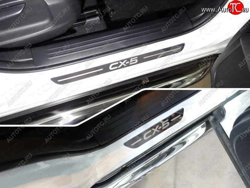 1 000 000 р. Накладки на пороги ТСС Тюнинг Mazda CX-5 KF (2016-2025) (лист зеркальный надпись CX-5)  с доставкой в г. Вологда