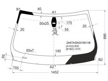 Стекло лобовое (Датчик дождя) BMW 3-Series 05-14  M3 06-13 FUYAO 2447AGNGYMV1B
