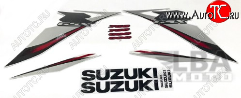 3 999 р. Комплект наклеек на пластик для мотоцикла Suzuki GSX-R600750 08-10 Бело-Серый  пм-00017740  с доставкой в г. Вологда